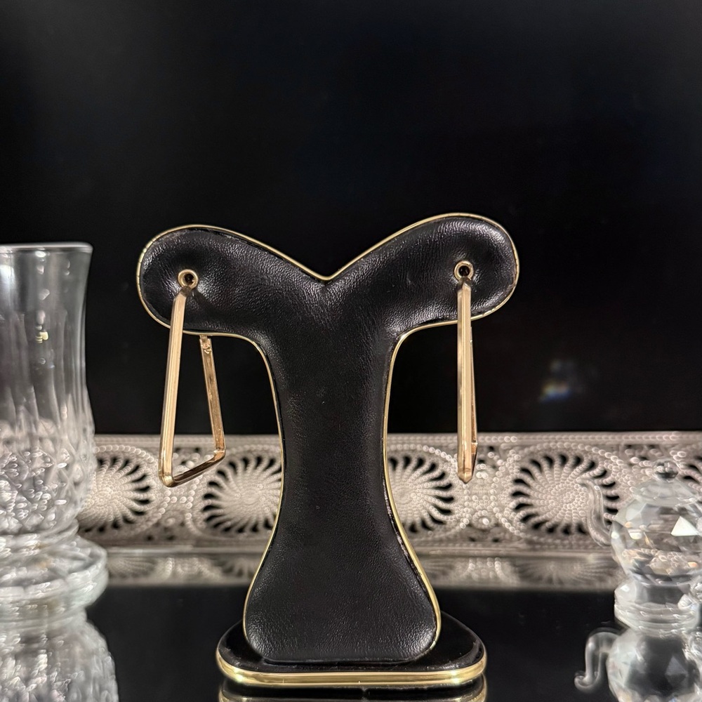 Triangle Hoop Earrings - Picture 2 of 4